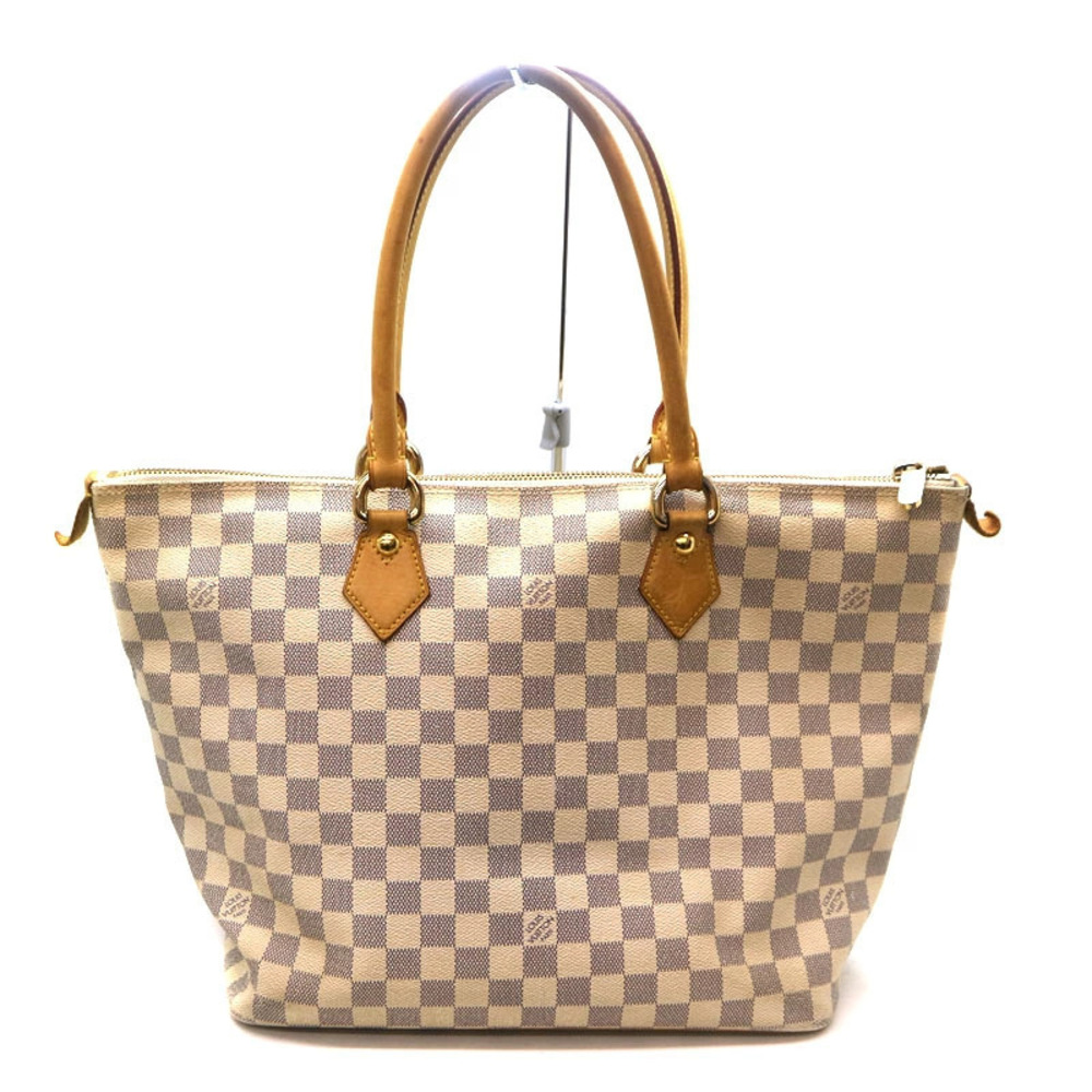 Louis Vuitton LV Canvas Bag Tote Saleya Damier White Azur